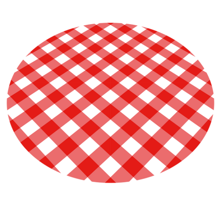 Rood ruitjespatroon vinyl vloerkleed rond - TenStickers
