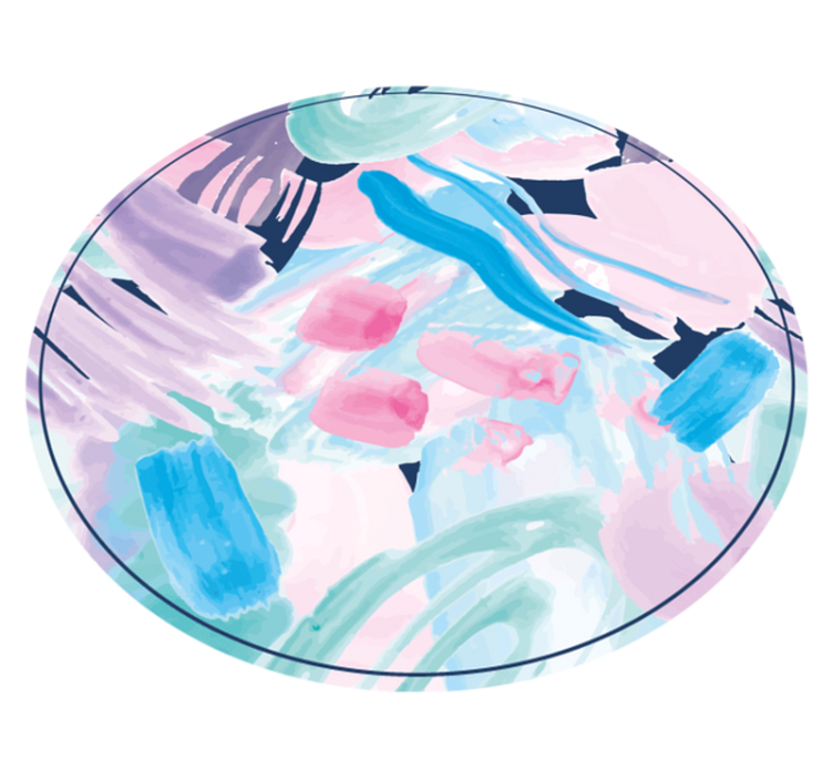 Kleurrijke abstracte kunst vinyl tapijt minimalistisch - TenStickers