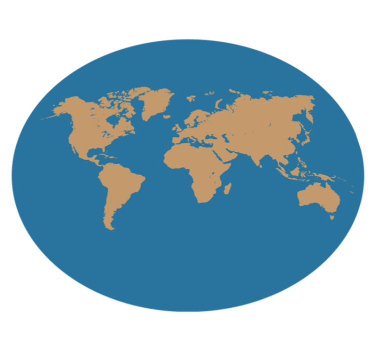 Geografische ontdekking vinyl tapijt wereldkaart - TenStickers