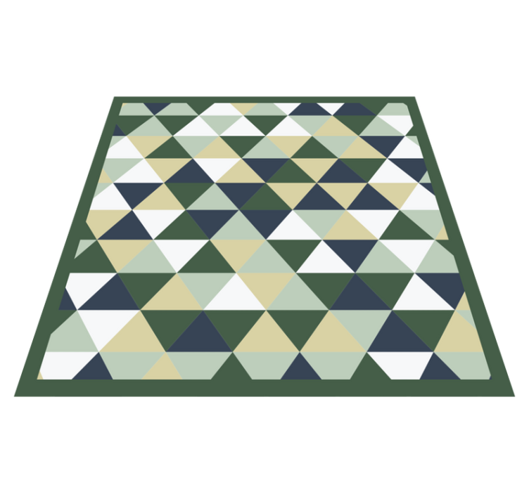 Groen en blauw geometrisch vloerkleed met scandinavische driehoek - TenStickers