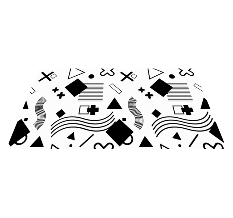 Zwarte patronen vinyl tapijt geometrisch - TenStickers