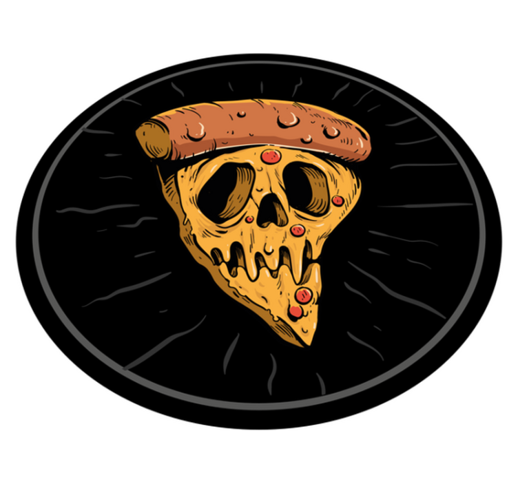 Schedel pizzapunten vinyl tapijt tiener - TenStickers