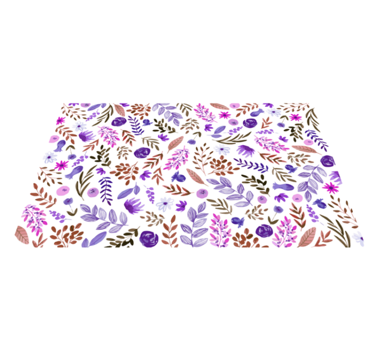 Natuurpatroon vinyl tapijt bloemen en planten - TenStickers
