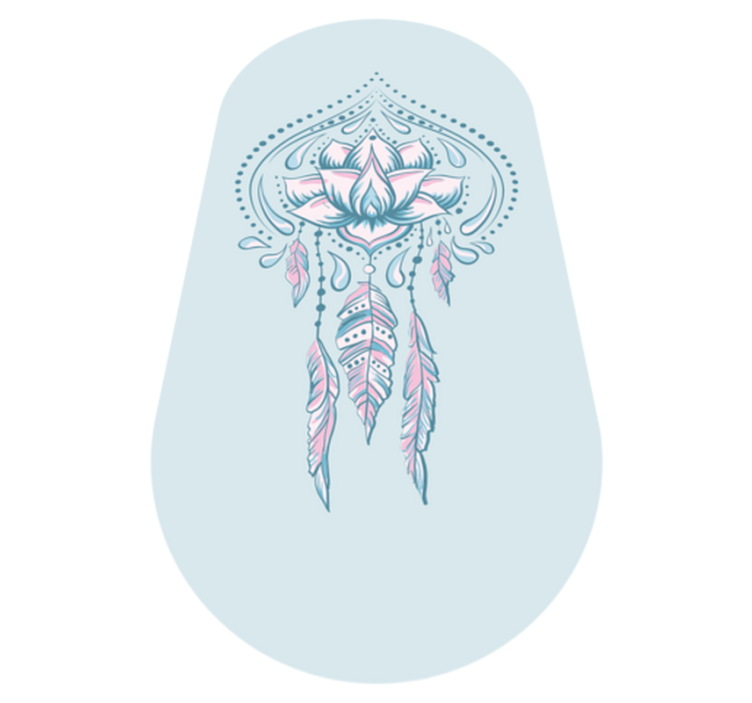 Lotuspatroon vinyl tapijt mandala - TenStickers