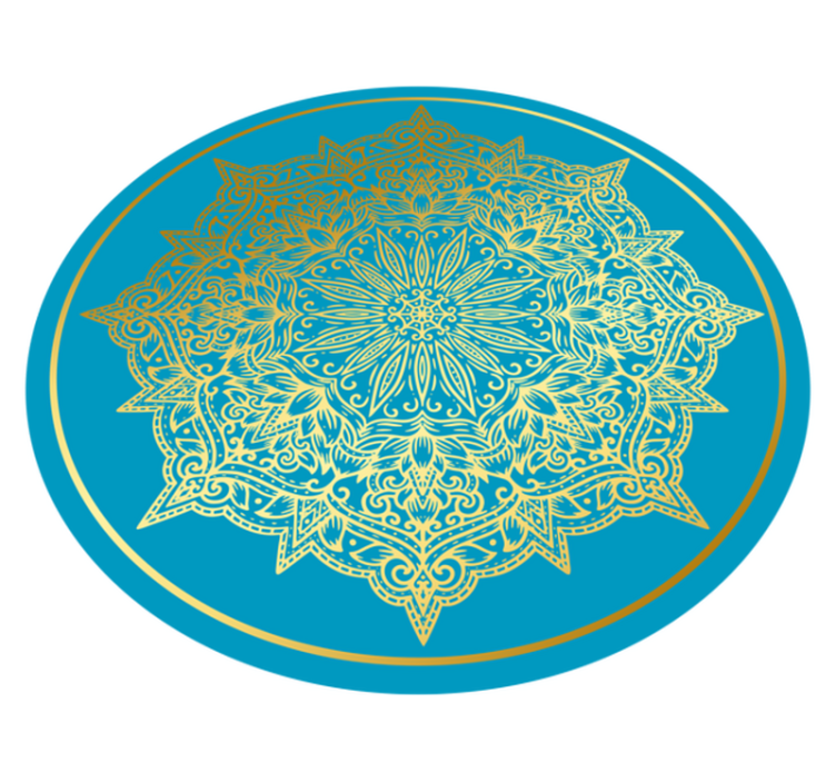 Complexe mandala-kunstwerken vinyl vloerkleed rond - TenStickers