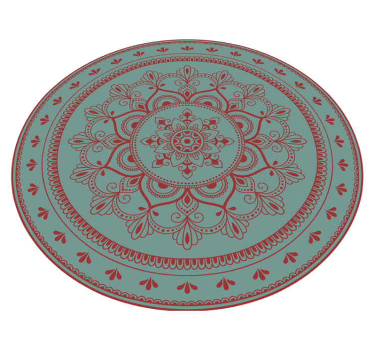 Complexe cirkelvormige illustratie vinyl tapijt mandala - TenStickers