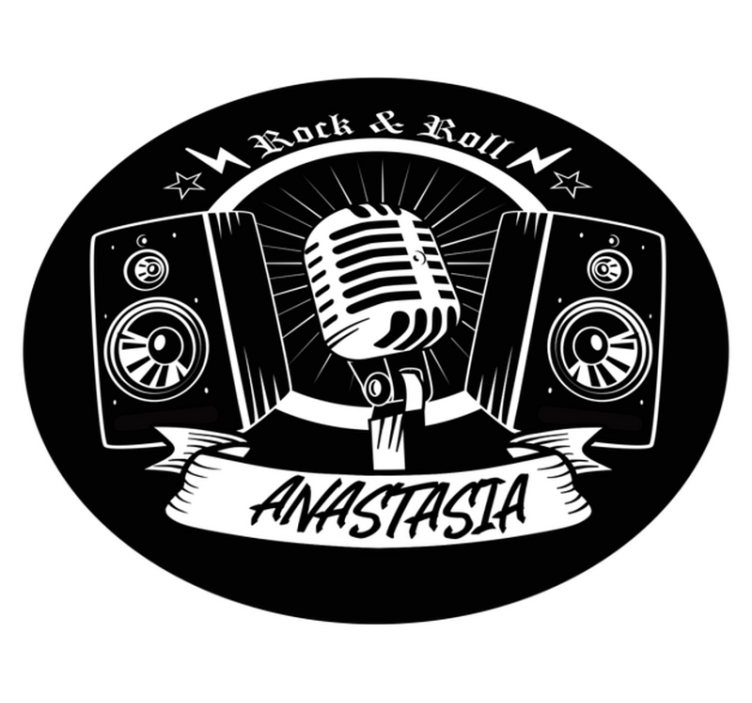 Rock and roll met naam vinyl tapijt tiener - TenStickers