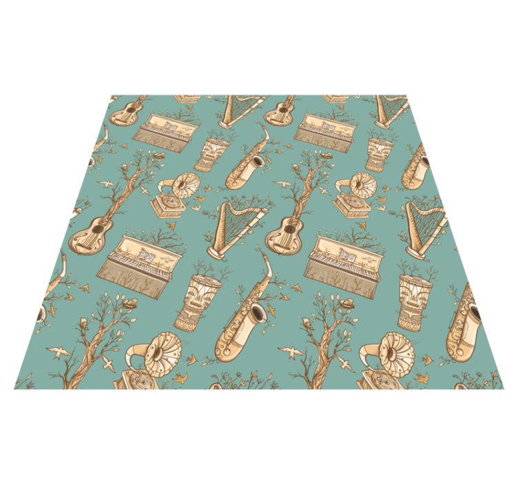 Muziekinstrumenten concept vinyl tapijt voor meer kinderen - TenStickers