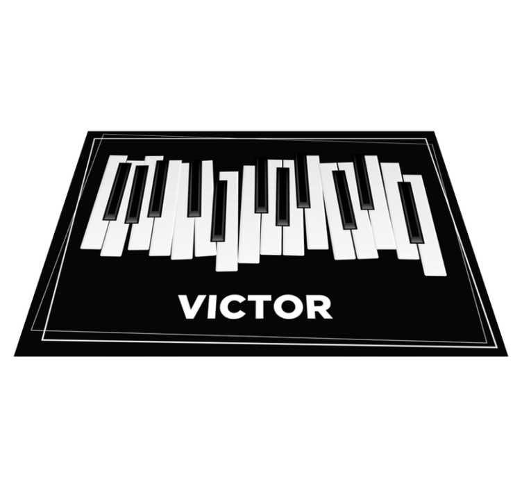 Piano toetsenbord gepersonaliseerd vinyl tapijt met naam - TenStickers