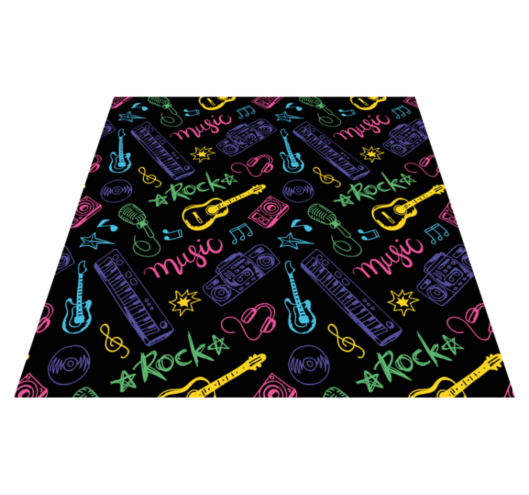 Kleurrijk muziekthema vinyl tapijt voor meer kinderen - TenStickers