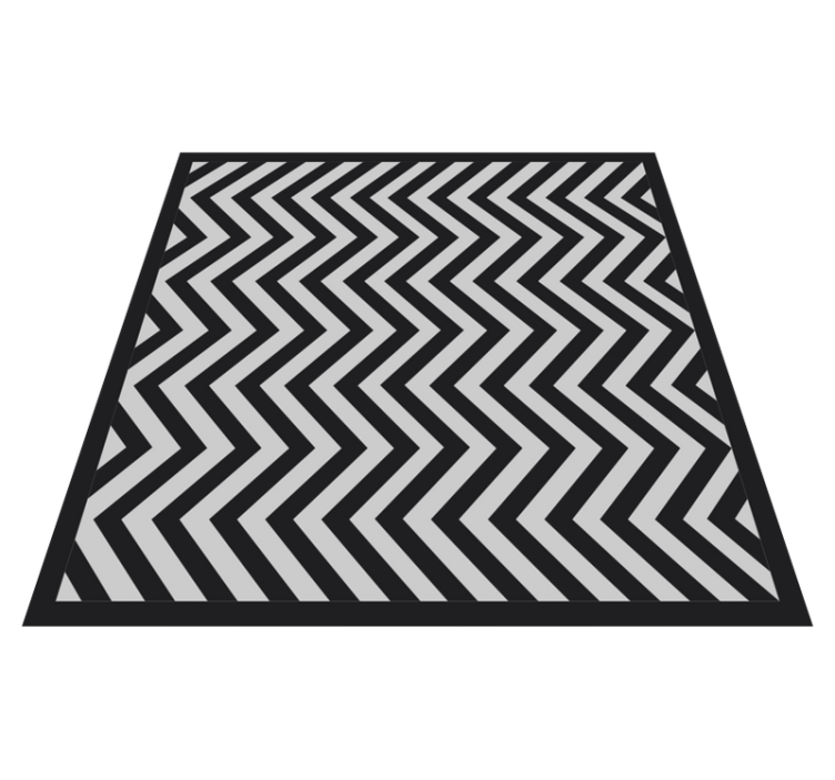 Vinyl tapijt geometrisch zwart en grijs zigzag - TenStickers