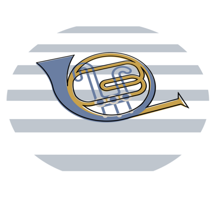 Muziekhoorn ontwerp vinyl vloerkleed rond - TenStickers