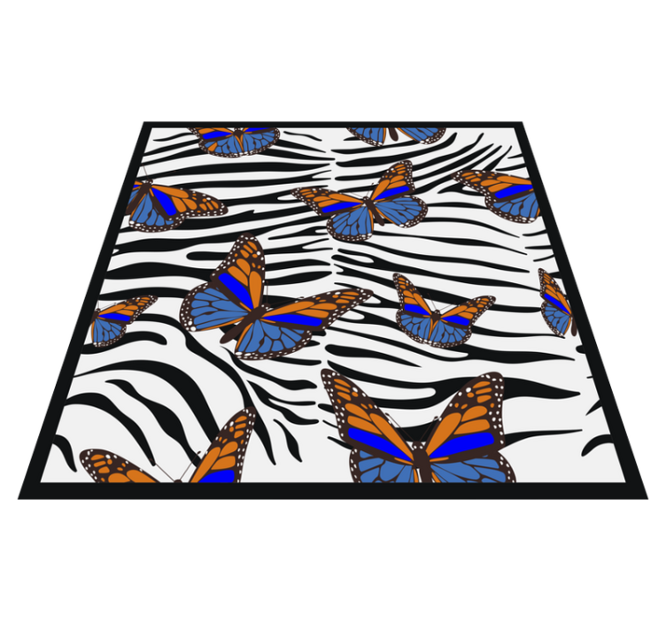 Vlinder zebra patroon vinyl tapijt dierenprint - TenStickers