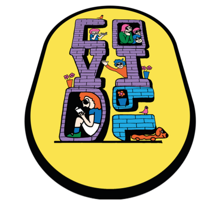 Vinyl tapijt voor meer kinderen covid figuren thuis - TenStickers