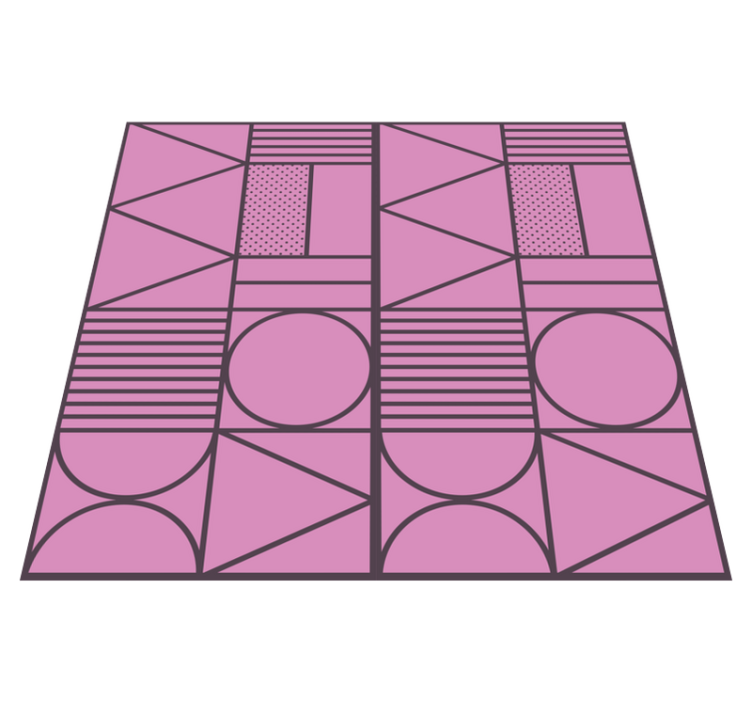 Roze vormenmotief vinyl tapijt geometrisch - TenStickers