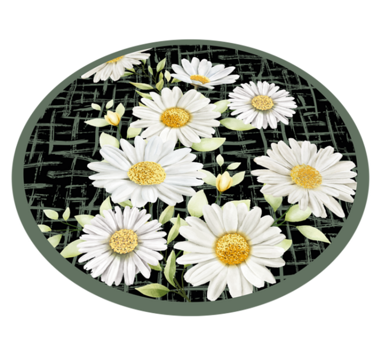 Witte margriet arrangement vinyl tapijt bloemen en planten - TenStickers
