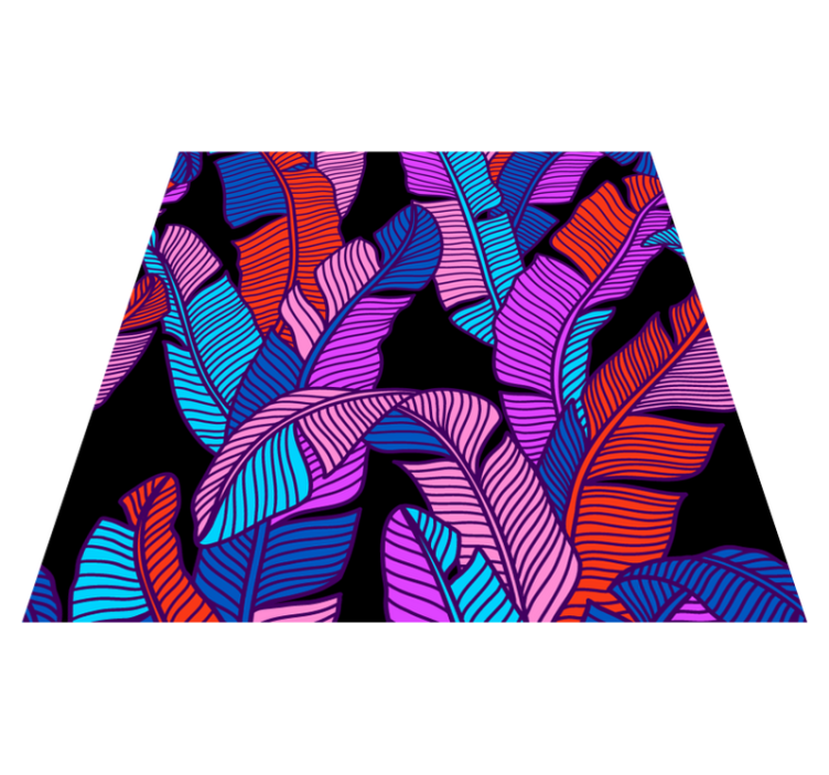 Levendige bladpatronen vinyl tapijt bloemen en planten - TenStickers