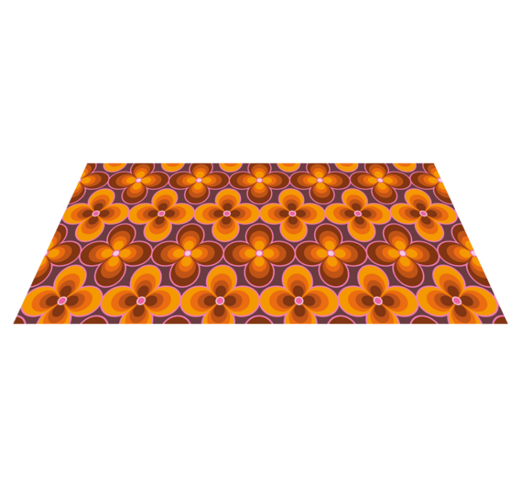 Retro bloemenpatroon vinyl tapijt antiek - TenStickers