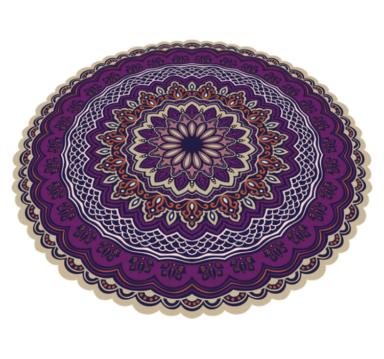 Levendig paars ontwerp vinyl tapijt mandala - TenStickers