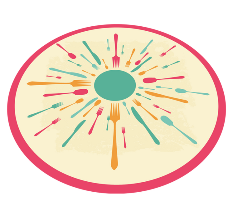 Kleurrijk bestek barstte los vinyl vloerkleed keuken - TenStickers