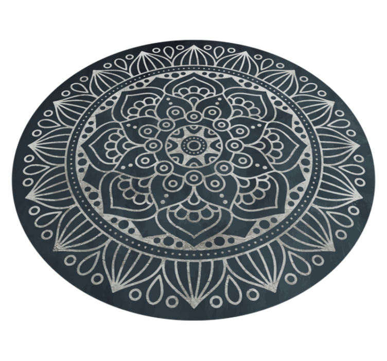 Ingewikkeld grijs concept vinyl tapijt mandala - TenStickers
