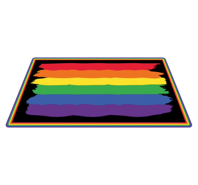 Kleurrijke regenboogstrepen vinyl tapijt met strepen - TenStickers