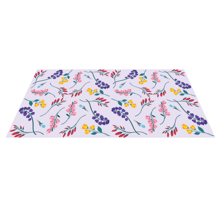 Paars subtiel patroon vinyl tapijt bloemen en planten - TenStickers