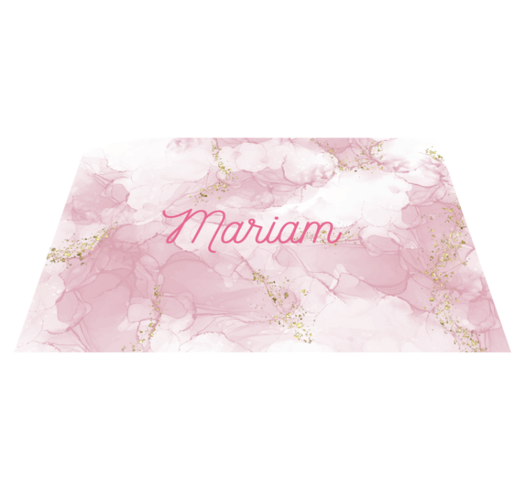 Elegante roze naam marmeren vinyl tapijt - TenStickers