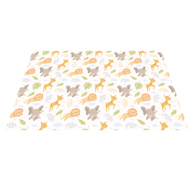 Schattige safari-wezens vinyl tapijt kind - TenStickers