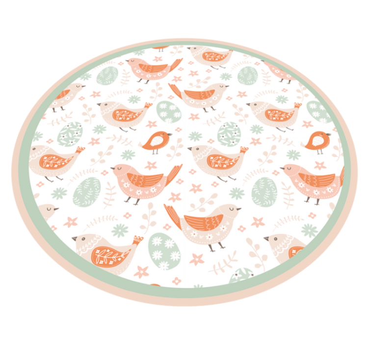 Heerlijke vogelmotieven vinyl tapijt natuur - TenStickers