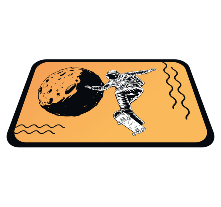 Skateboardende astronaut vinyl tapijt voor meer kinderen - TenStickers