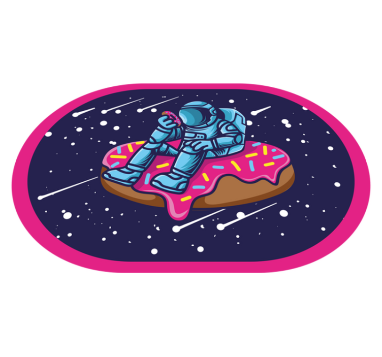 Astronaut op donut vinyl tapijt tiener - TenStickers