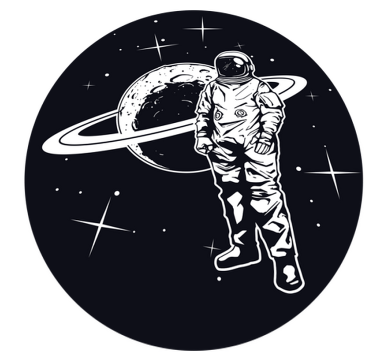 Kosmonaut in de kosmos vinyl tapijt sterren - TenStickers