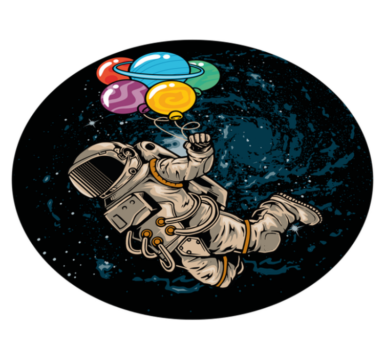 Astronaut met ballonnen vinyl tapijt voor meer kinderen - TenStickers