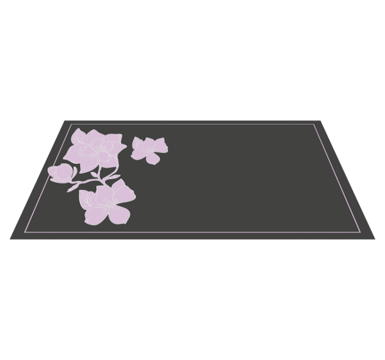 Vinyl tapijt Roze magnolia bloemen en bladeren - TenStickers