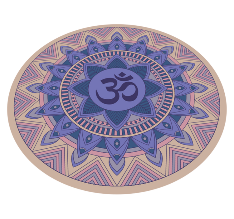 Meditatief lotuspatroon vinyl tapijt mandala - TenStickers