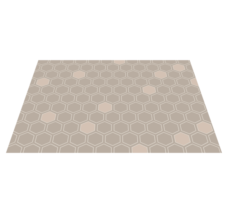 Hexagon beige motief vinyl tapijt geometrisch - TenStickers