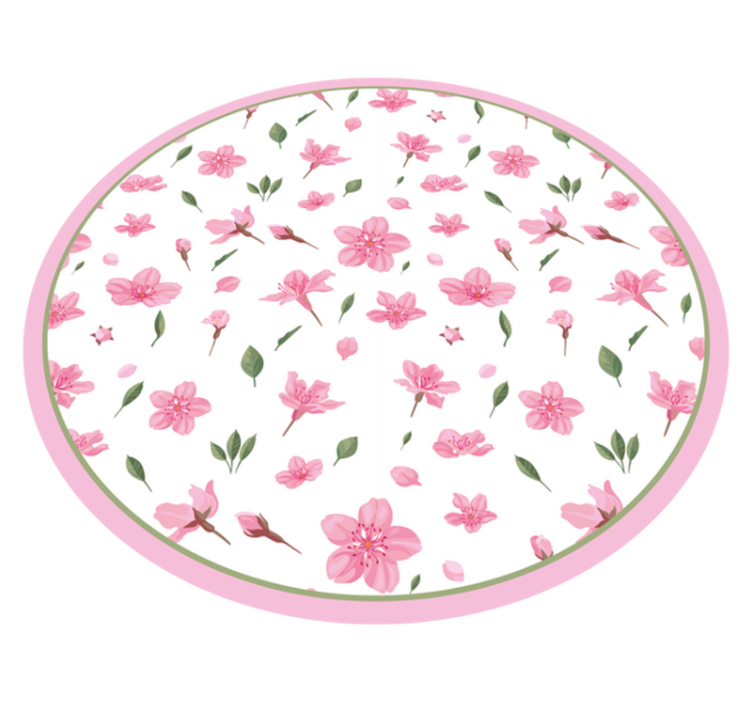 Bloeiende roze flora vinyl tapijt bloemen en planten - TenStickers