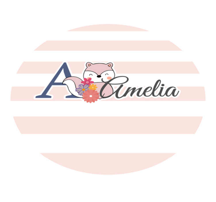 Aanpasbaar vosontwerp vinyl tapijt met naam - TenStickers