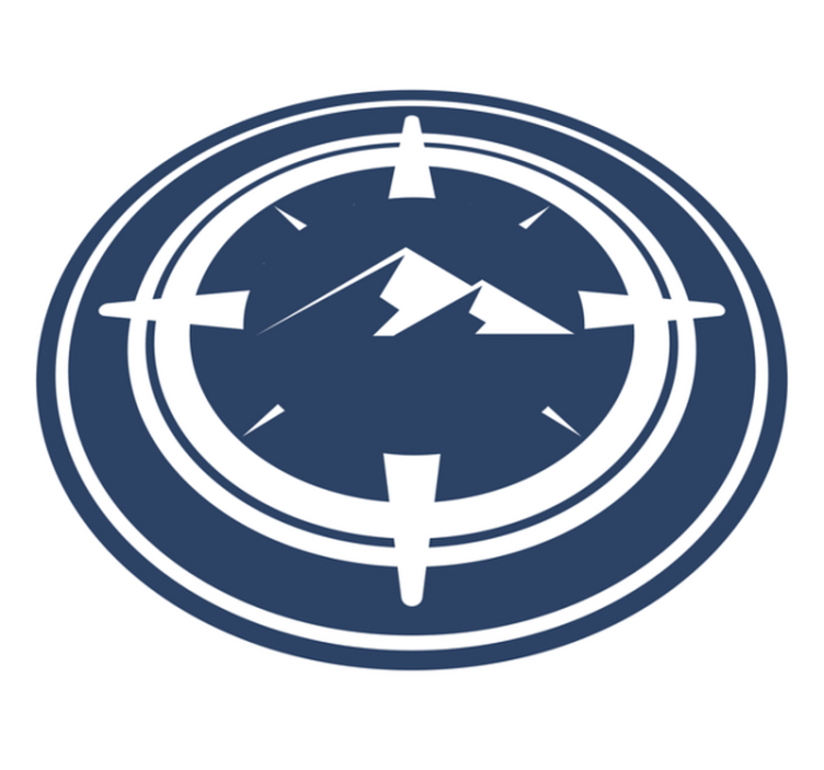 Kompas berg ontwerp vinyl vloerkleed rond - TenStickers