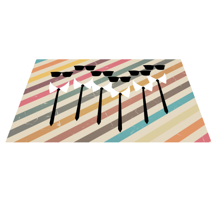 Knappe groepskleding vinyl tapijt met strepen - TenStickers