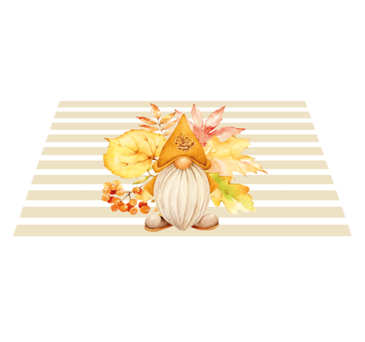 Herfst kabouter charme vinyl tapijt met strepen - TenStickers