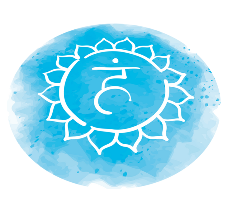 Sereen blauw symbool vinyl tapijt mandala - TenStickers