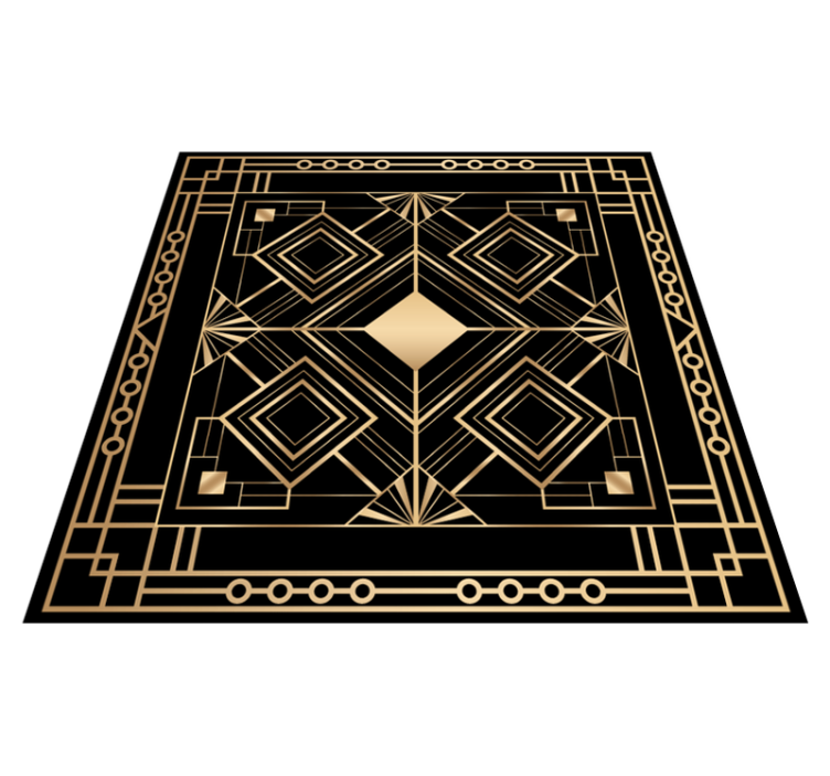 Vinyl tapijt mozaïek geometrisch gouden patroon - TenStickers