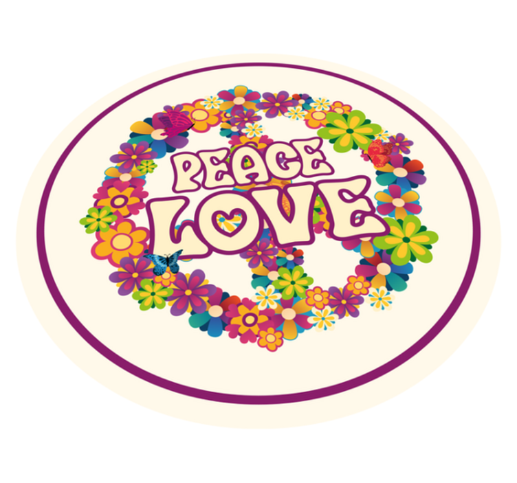 Vreedzame boodschap vinyl tapijt bloemen en planten - TenStickers