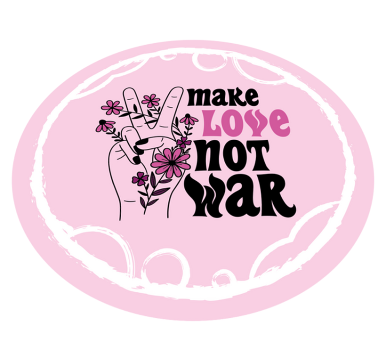 Vreedzame liefdesboodschap vinyl tapijt zinnen en teksten - TenStickers