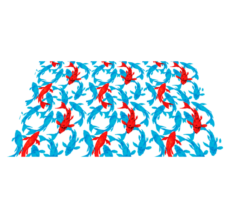 Kleurrijke koi-vissen vinyl tapijt badkamer - TenStickers