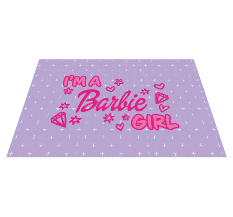 Ik ben een barbie vinyl tapijt kind - TenStickers