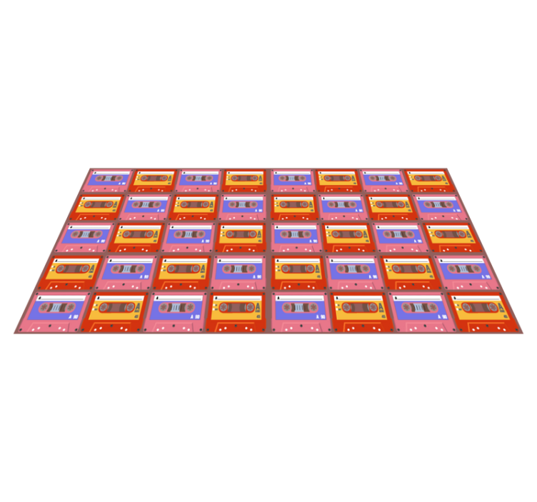 Retro cassettebandjes vinyl tapijt antiek - TenStickers