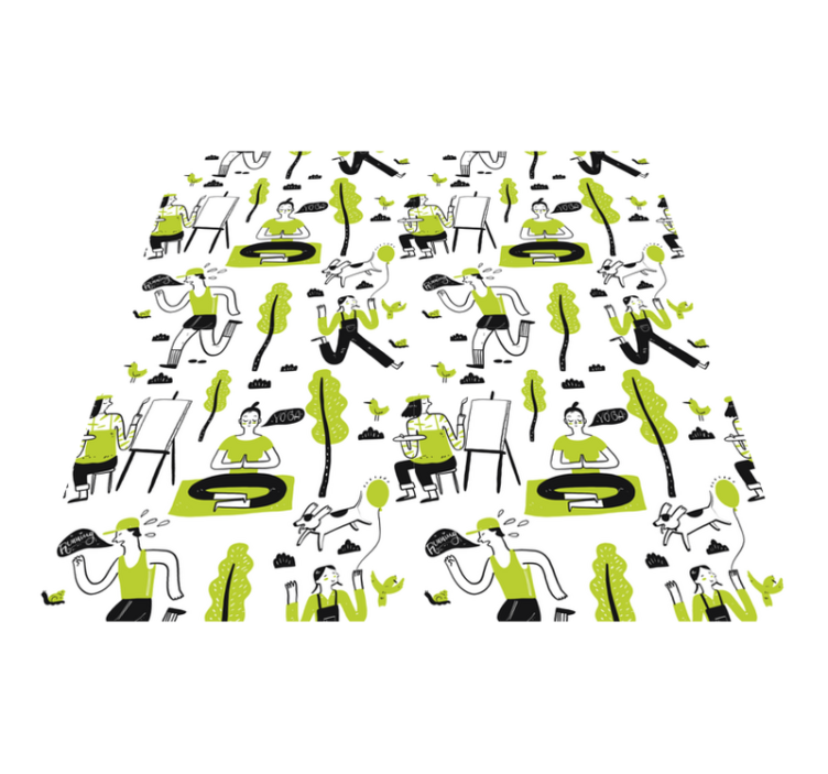 Speelse stedelijke scènes vinyl tapijt met textuur - TenStickers